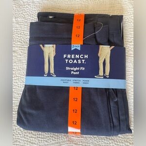 French Toast Straight Fit Uniform Pants Navy Size 12- 2 pack (NWT)
